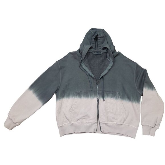 ATM Anthony Thomas Melillo Full Zip Hoodie XS Gray Dip Dye French Terry Pockets - Picture 7 of 16